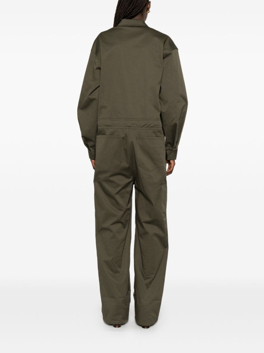 The Frankie Shop Green Utility Pointed Collar Jumpsuit