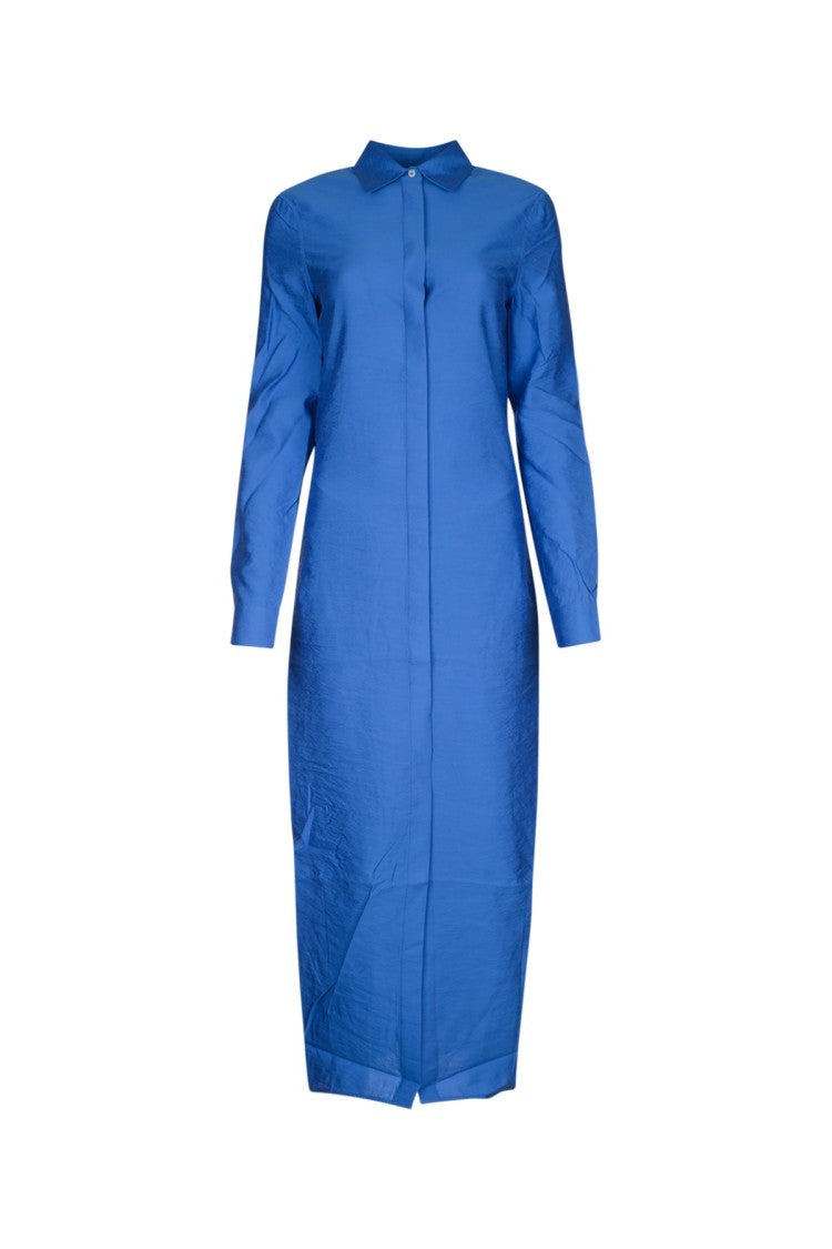 Totême Elongated Blue Parachute Shirtdress With Classic Collar