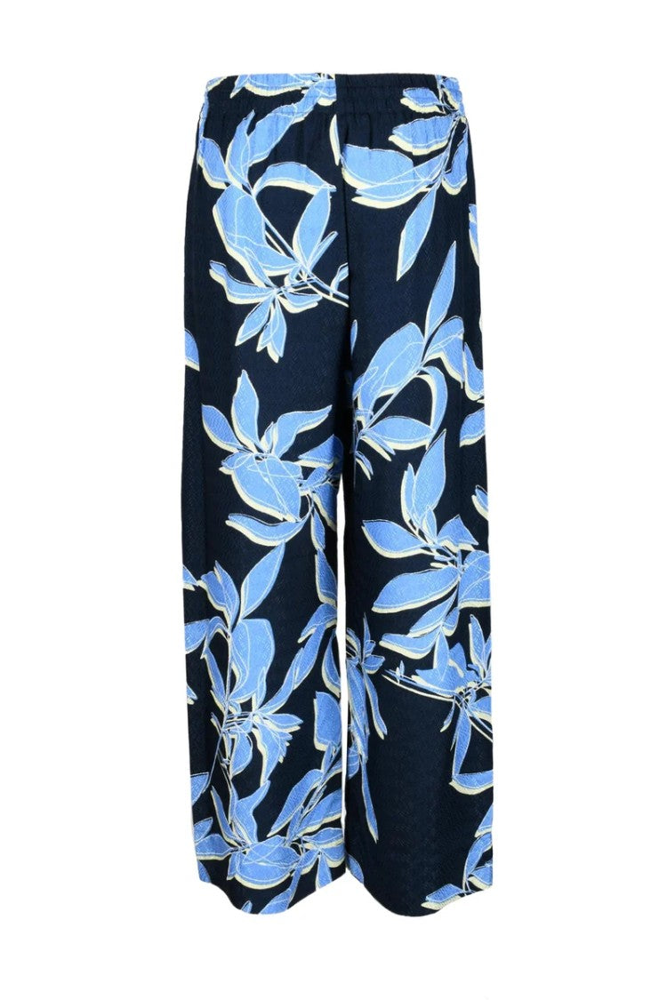 Attic And Barn Wide-Leg Trousers With Botanical Print And Relaxed Fit