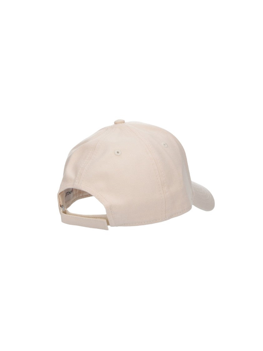 Moncler Cream Cotton Baseball Cap Multicolor Logo