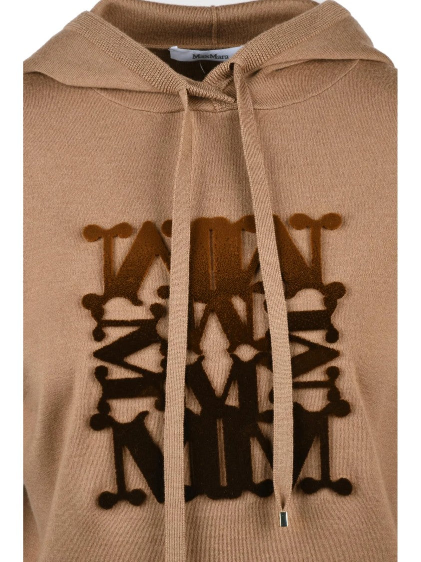 Max Mara Hooded Knit Sweatshirt With Bold Graphic Design