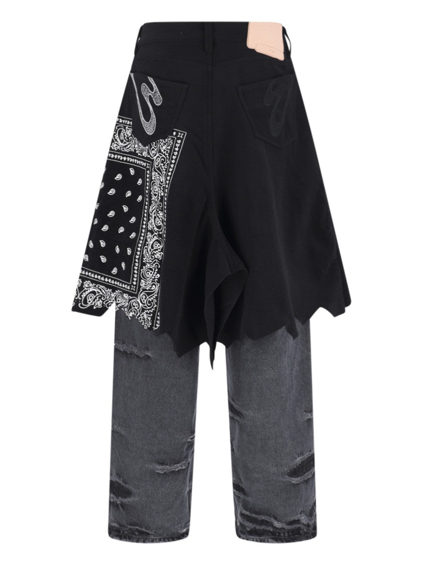 Pdf Layered Paisley Distressed Denim Jeans
