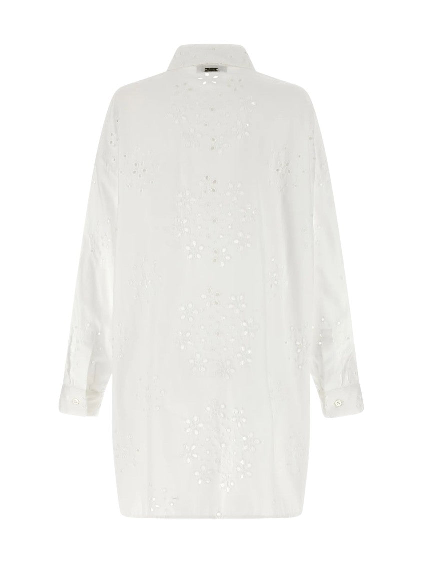 Herno White Raised Embroidery Cotton Shirt