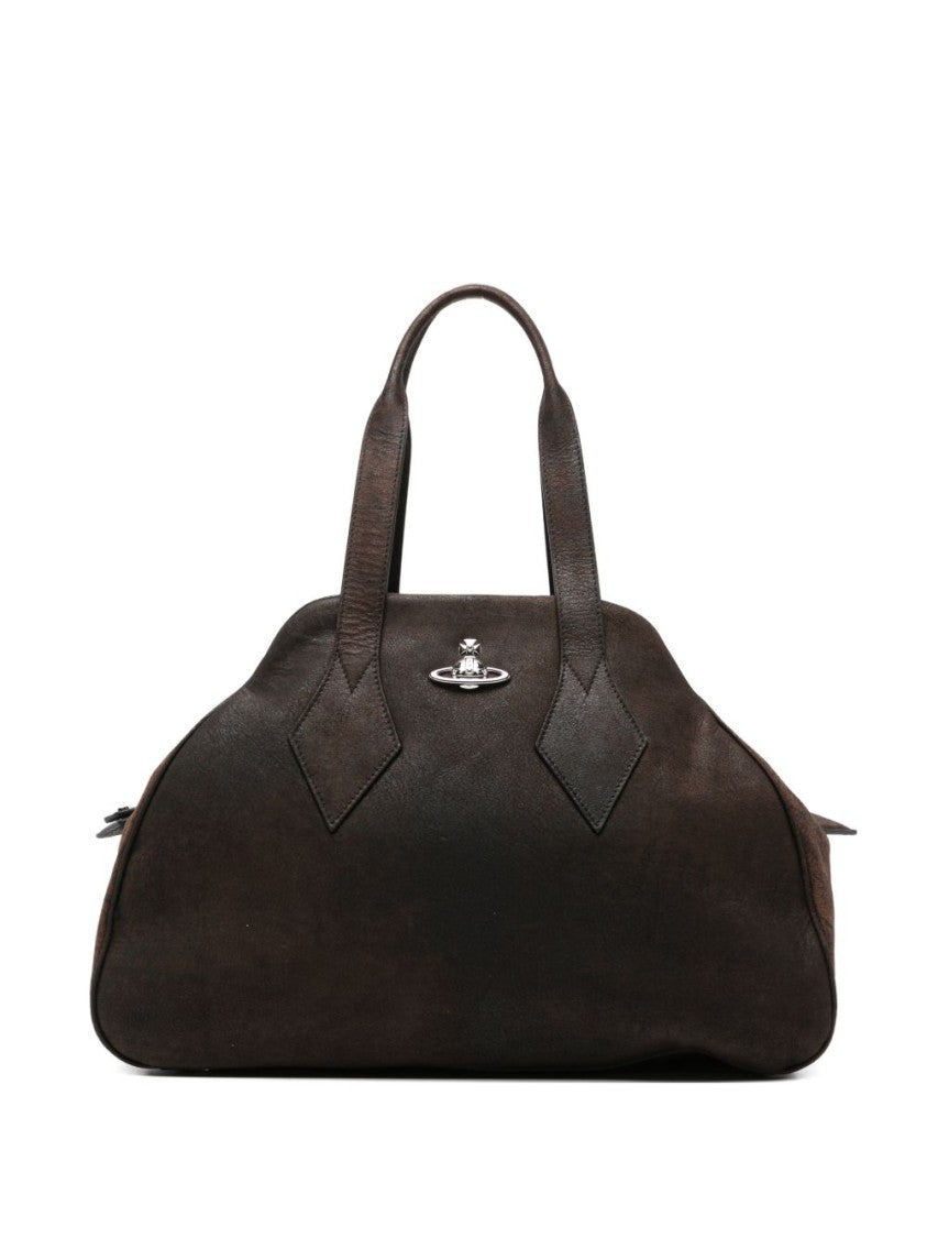 Vivienne Westwood Brown Orb Detail Zip Inset Bag