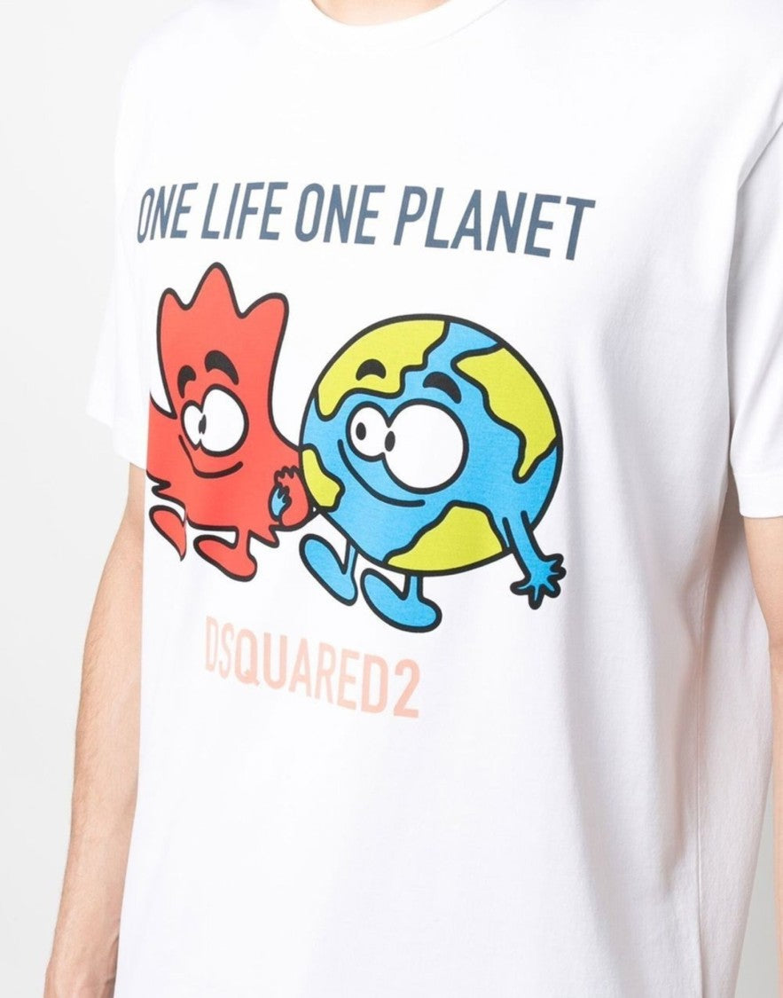 Dsquared2 One Life One Planet Logo T-Shirt