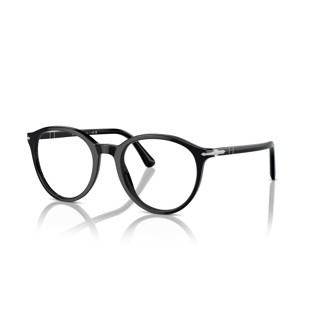 Persol 0Po3353v Classic Round Frame Eyeglasses With Subtle Silver Accents