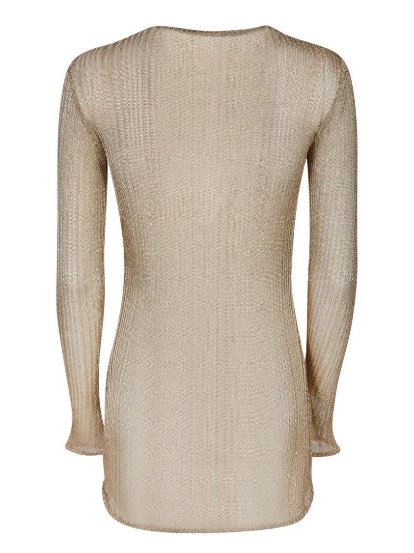 Sapio Gold Metallic Knitwear With Ribbed Texture