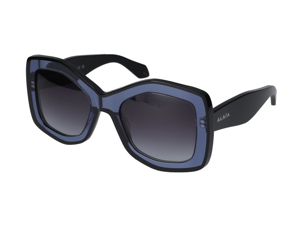 Azzedine Alaïa Blue Layered Acetate Oversized Square Sunglasses
