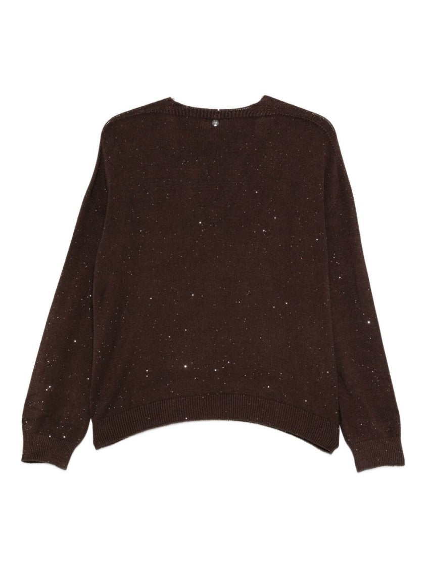 Liu Jo Speckled Knit Sweater With V-Neckline