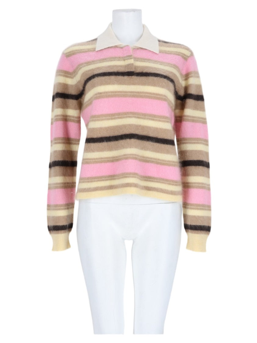 Guest In Residence Multicolor Horizontal Stripe Cashmere Sweater