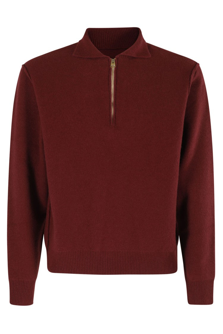 Fortela Wool Woven Zip Sweatshirt