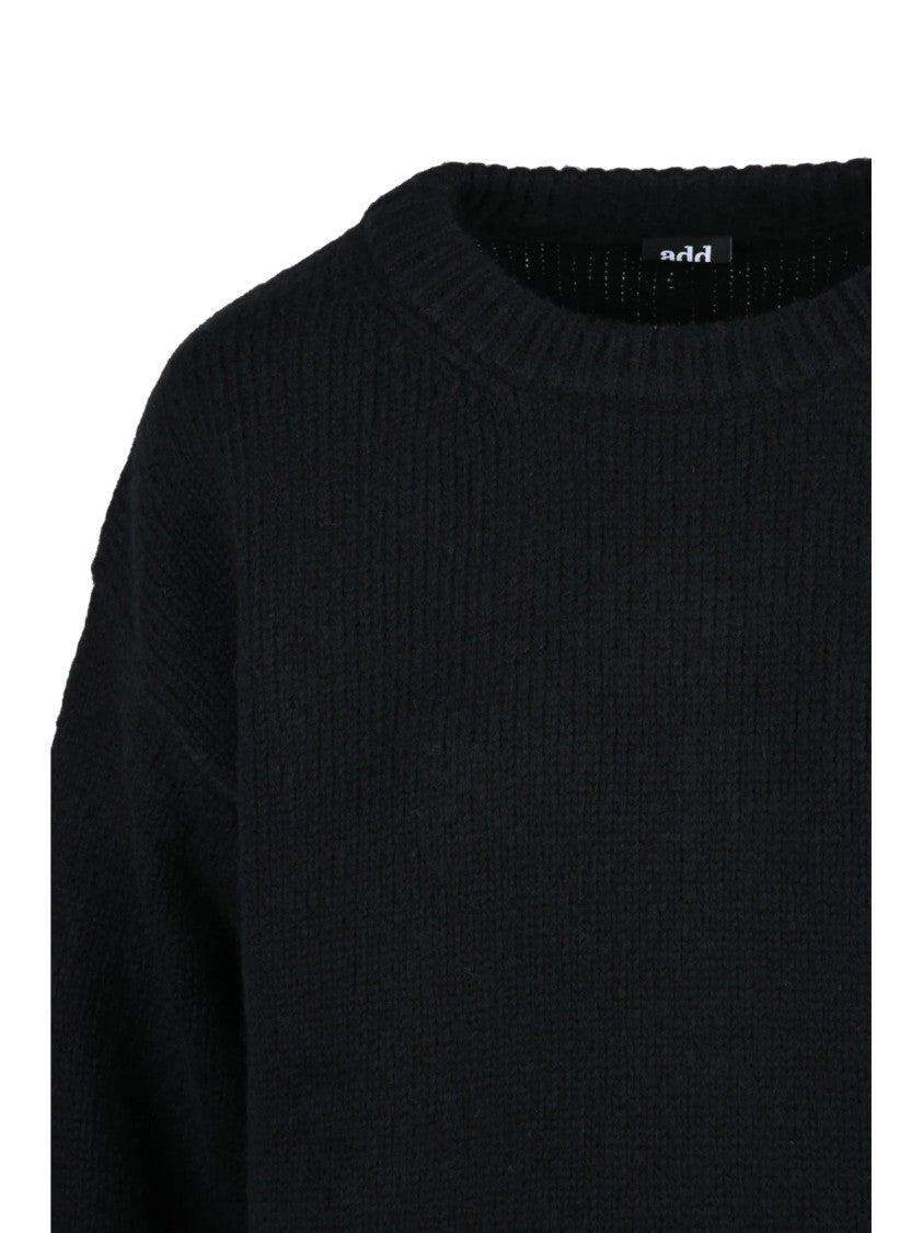 Add Crew Neck Sweater With Relaxed Fit And Ribbed Cuffs
