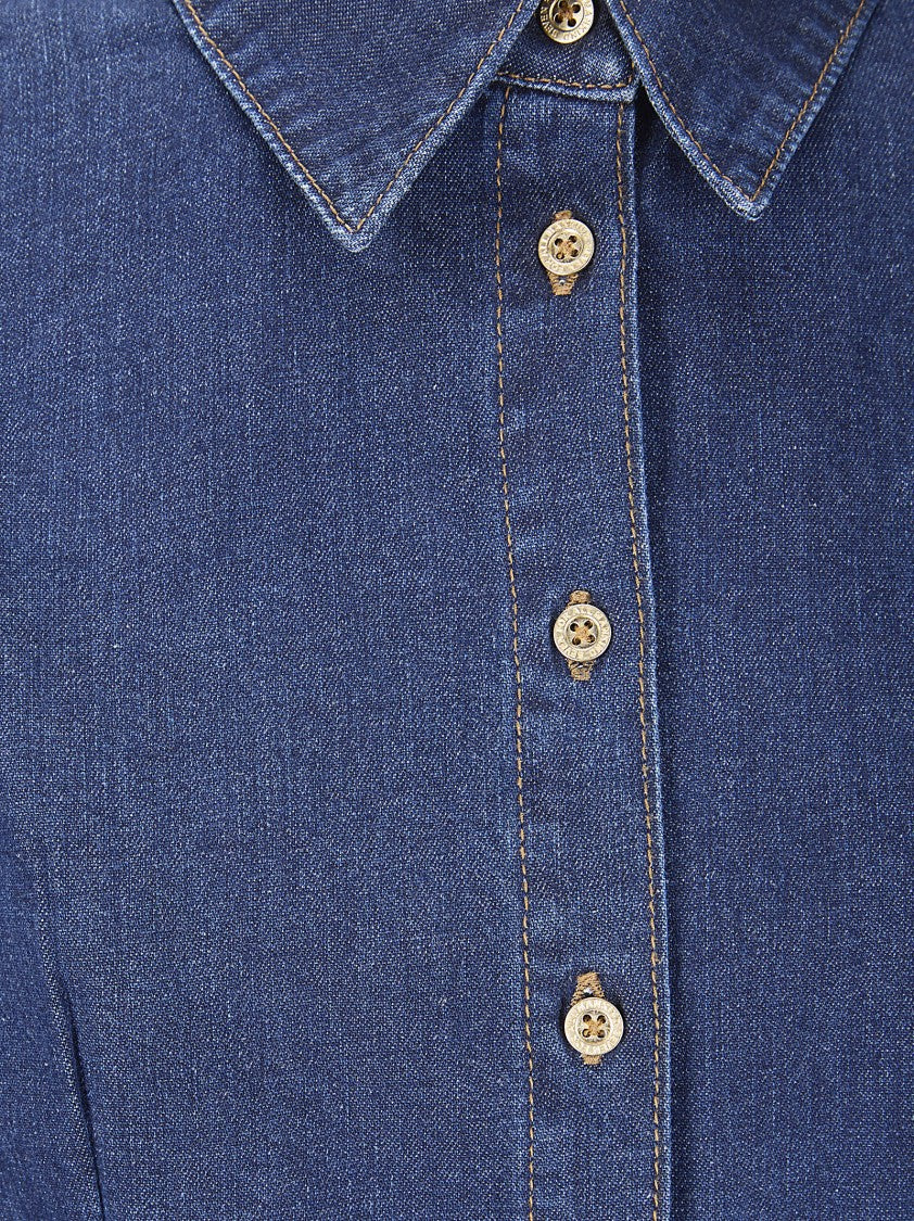 7 For All Mankind Blue Shaped Denim Shirt