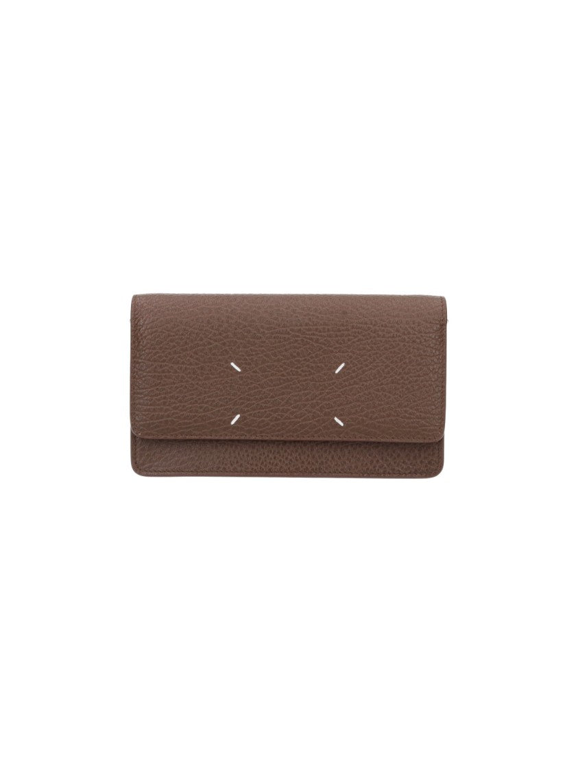 Maison Margiela Brown Four Stitches Chain Strap Wallet