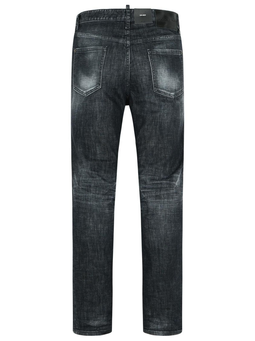 Dsquared2 Dark-Washed Denim Pants With Distressed Detailing