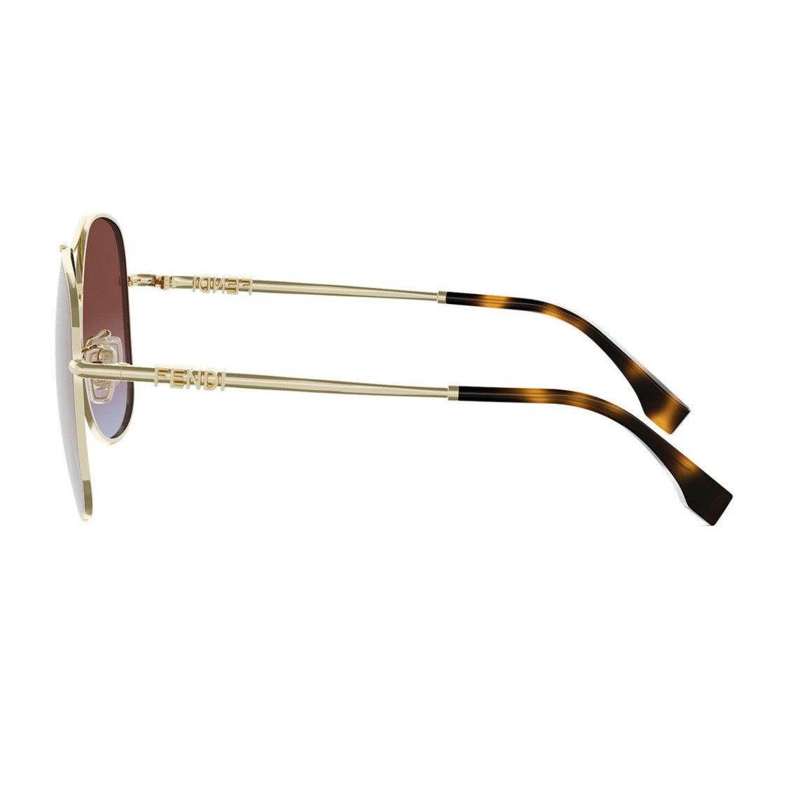 Fendi Gold Fendigraphy Metal Pilot Sunglasses