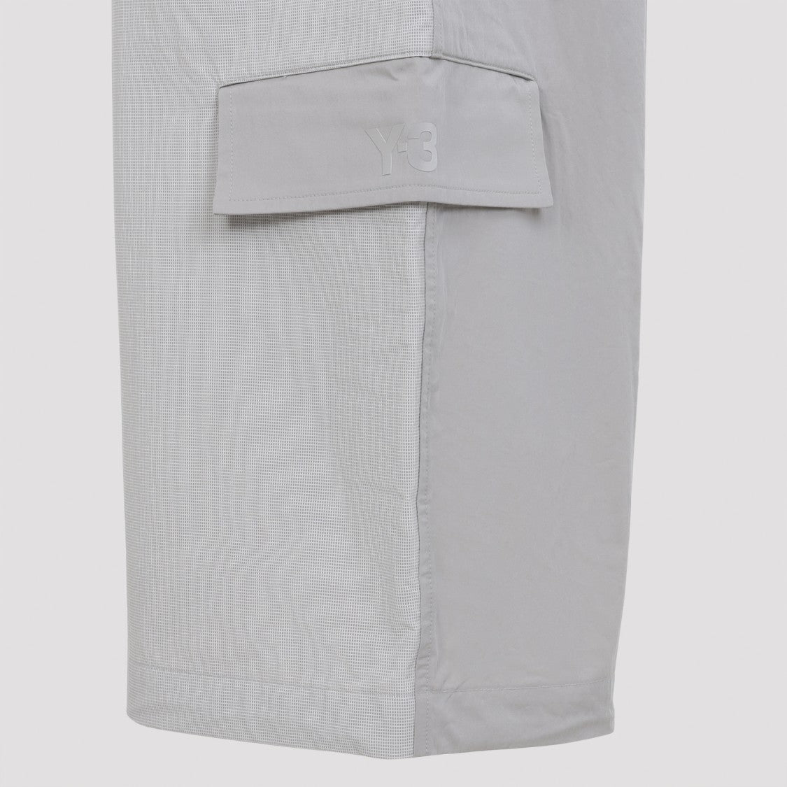 Y-3 Two-Tone Cotton-Blend Wide-Leg Trousers With Metal Detail