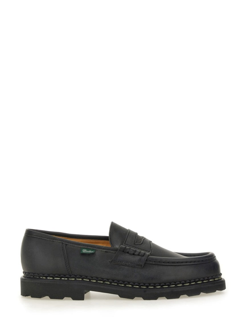 Paraboot Smooth Calf Leather Penny Loafers With Sturdy Sole