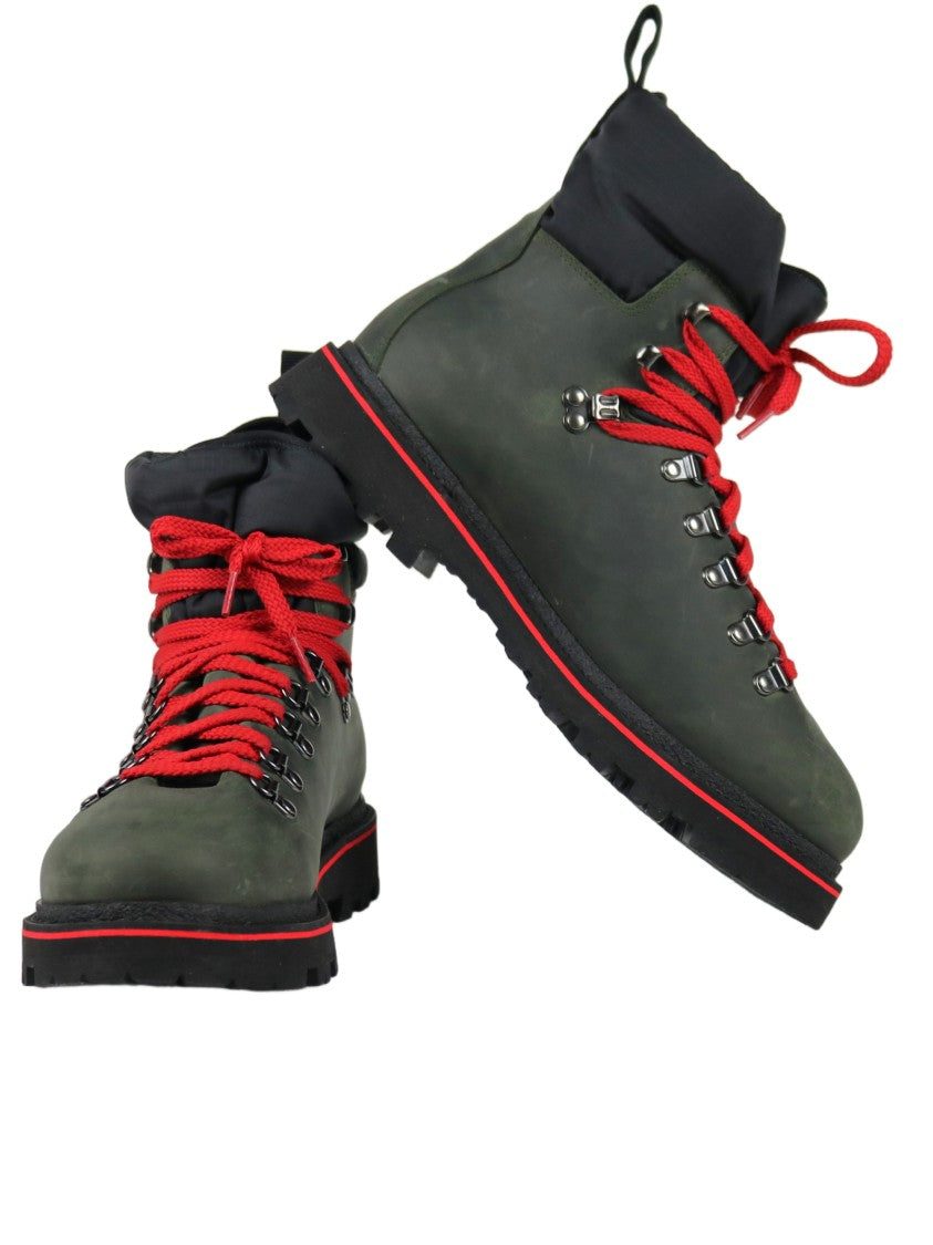 Monpiz Dark Olive Green Groste Leather Ski Snow Boots