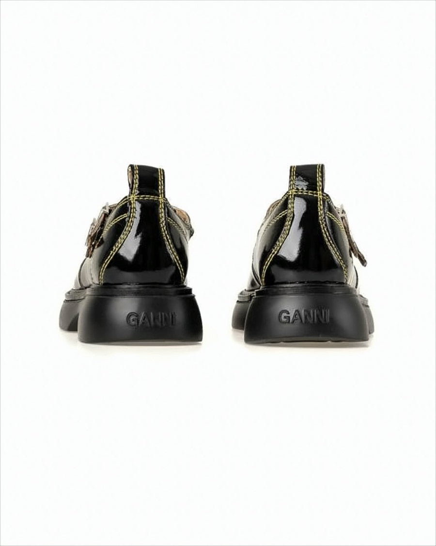 Ganni Chunky Glossy Black Loafers