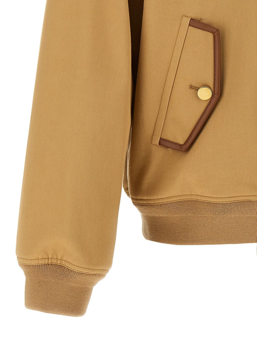 Valentino Garavani Cotton Jacket With Leather Accents