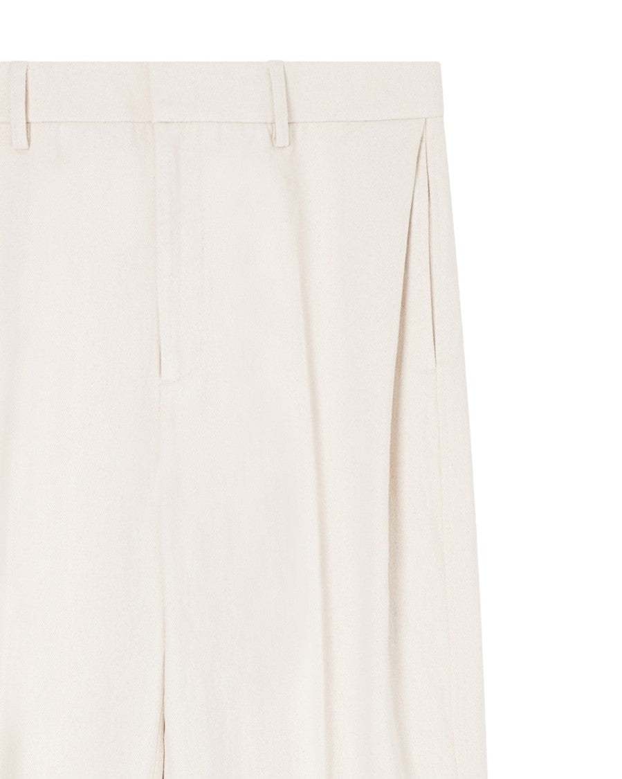 Emporio Armani Straight-Leg Casual Trousers With Belt Loops And Subtle Logo