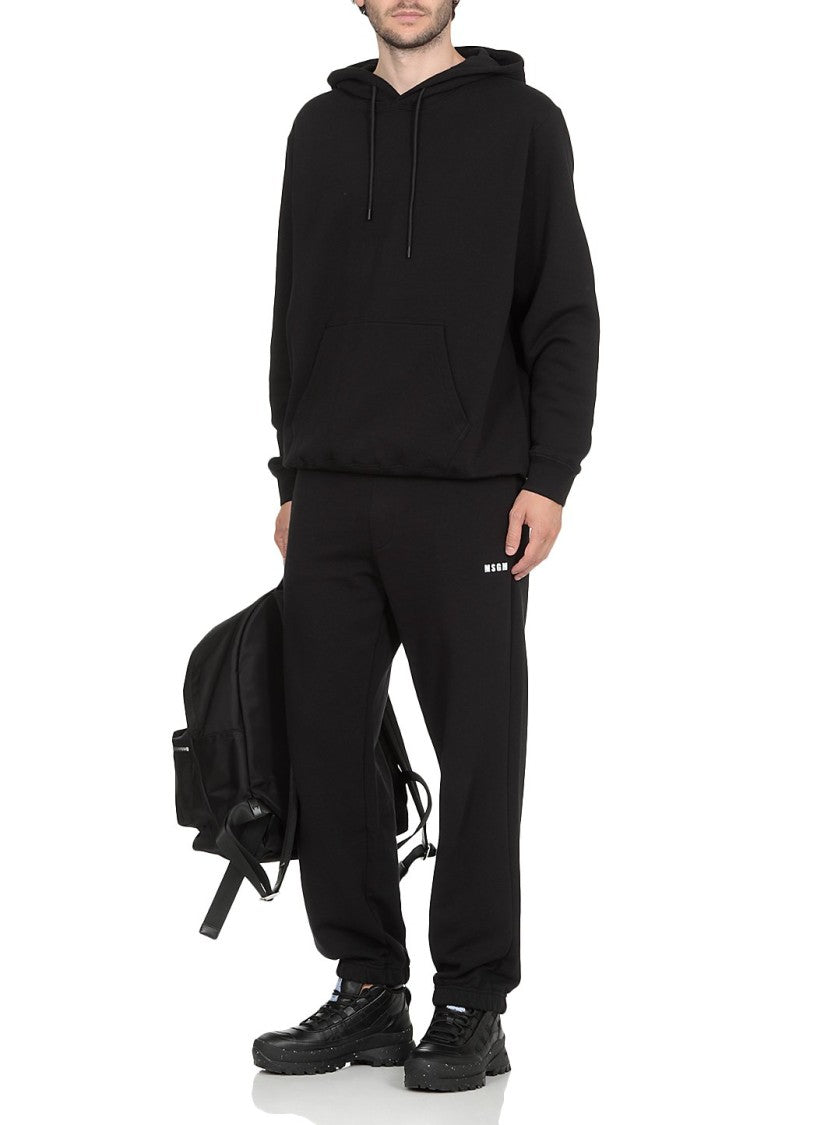 Msgm Relaxed-Fit Black Jogger Pants With Subtle Logo Detail