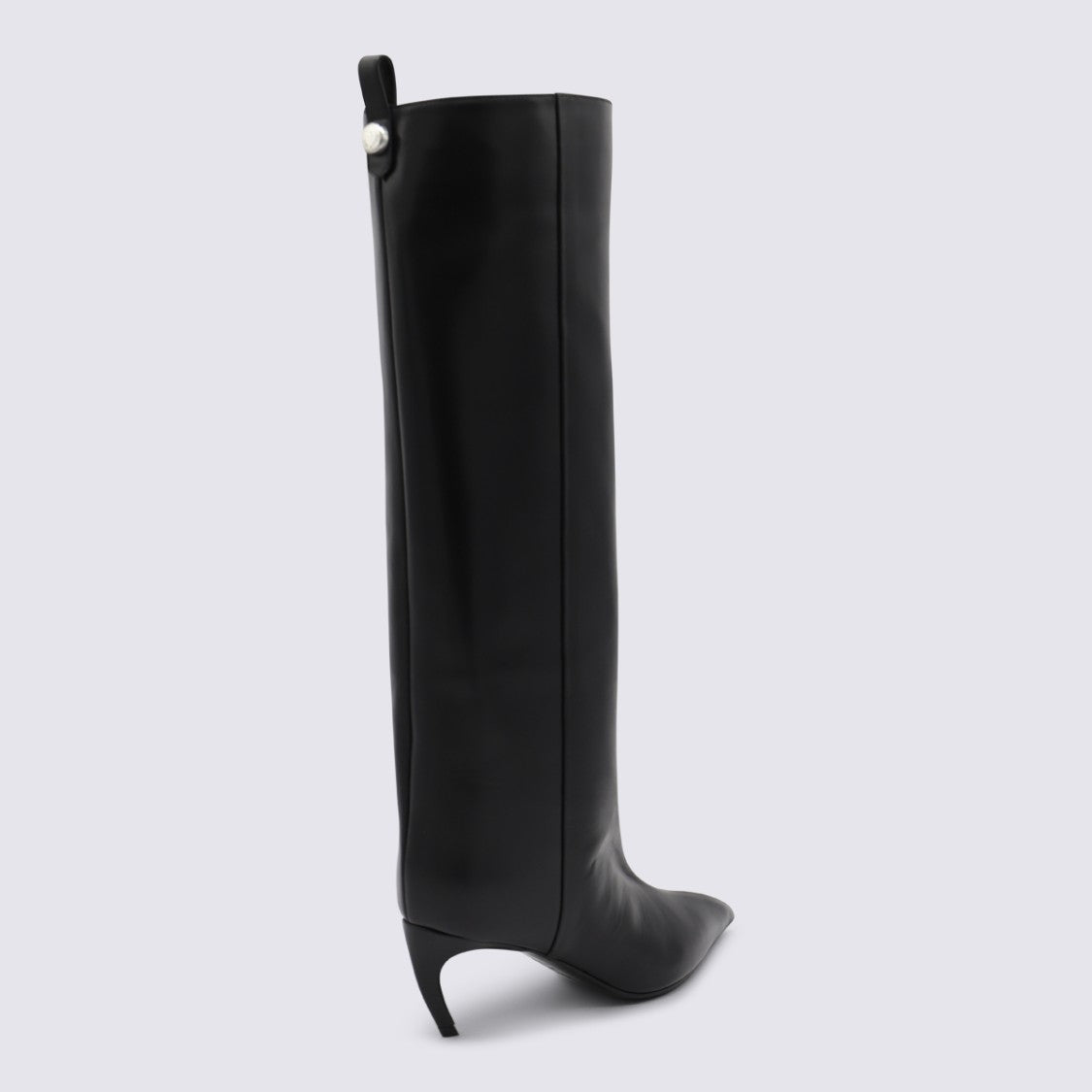 The Attico Knee-High Pointed Toe Boots With Curved Kitten Heel