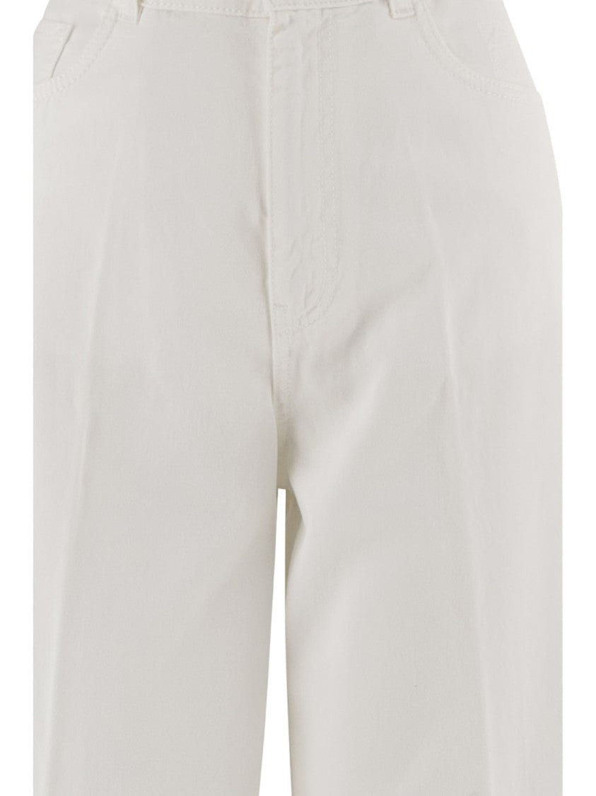 Sa Su Phi Wide-Leg Cotton Pants With Pressed Pleats