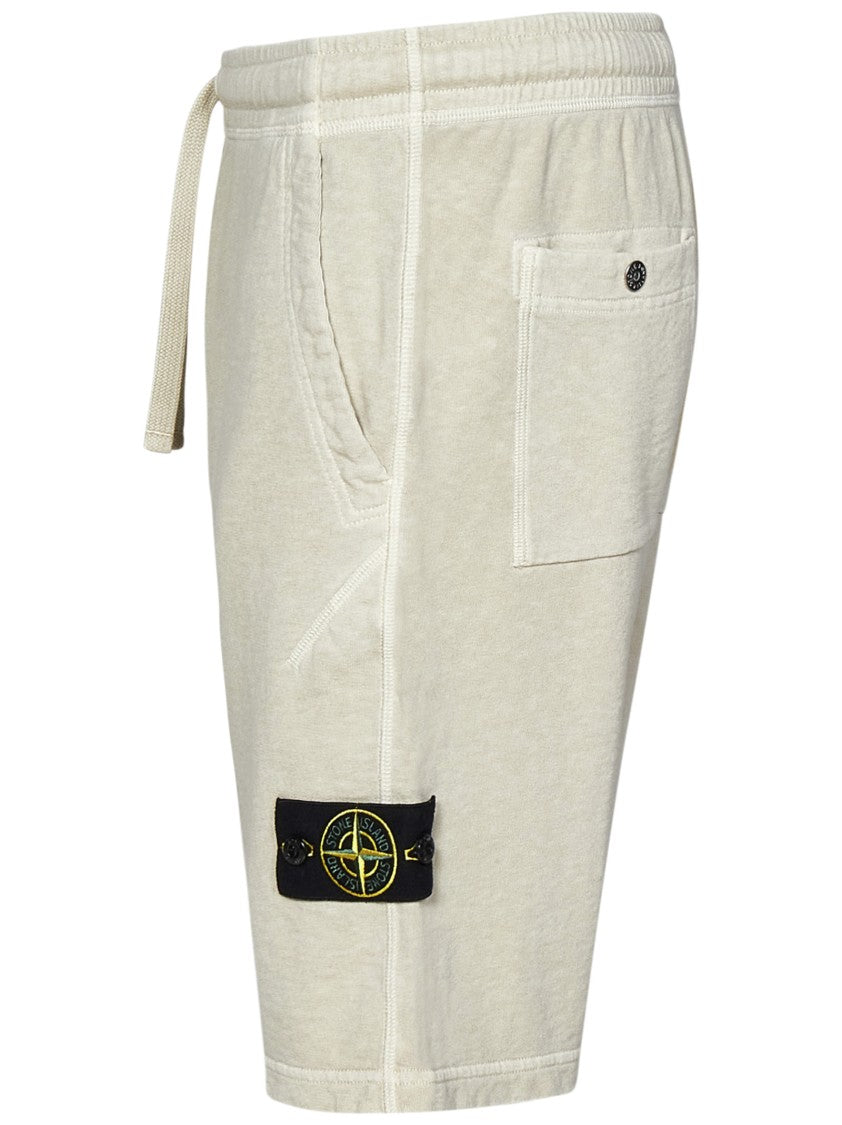 Stone Island Slub-Effect Cotton Fleece Jogger Shorts