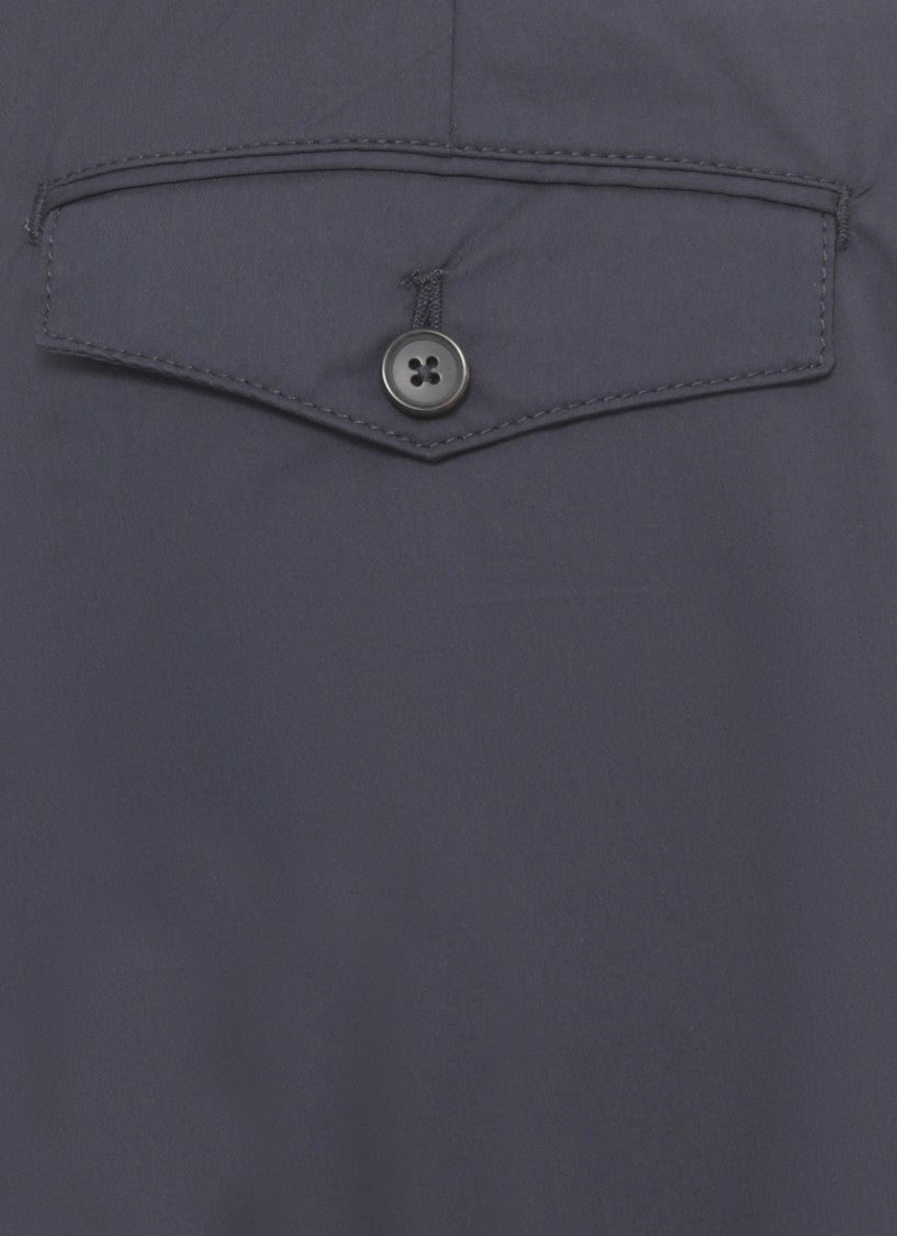 Pt Torino Blue Cotton Straight-Leg Pants