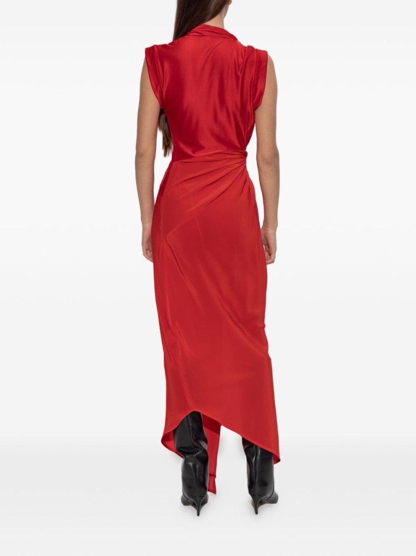 Victoria Beckham Draped Wrap Midi Dress