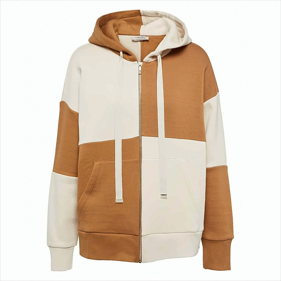 Max Mara Color-Block Zip-Up Hoodie With Drawstring Hood
