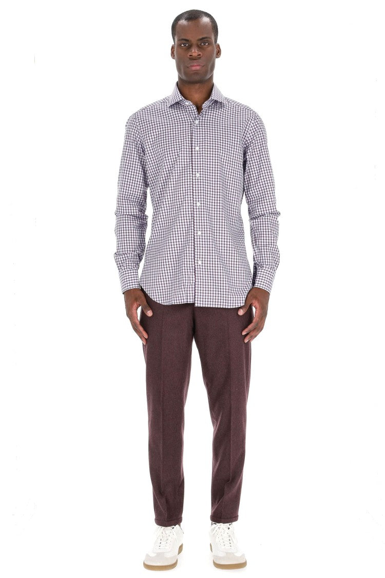 Barba Culto Line Micro Pattern Cotton Shirt