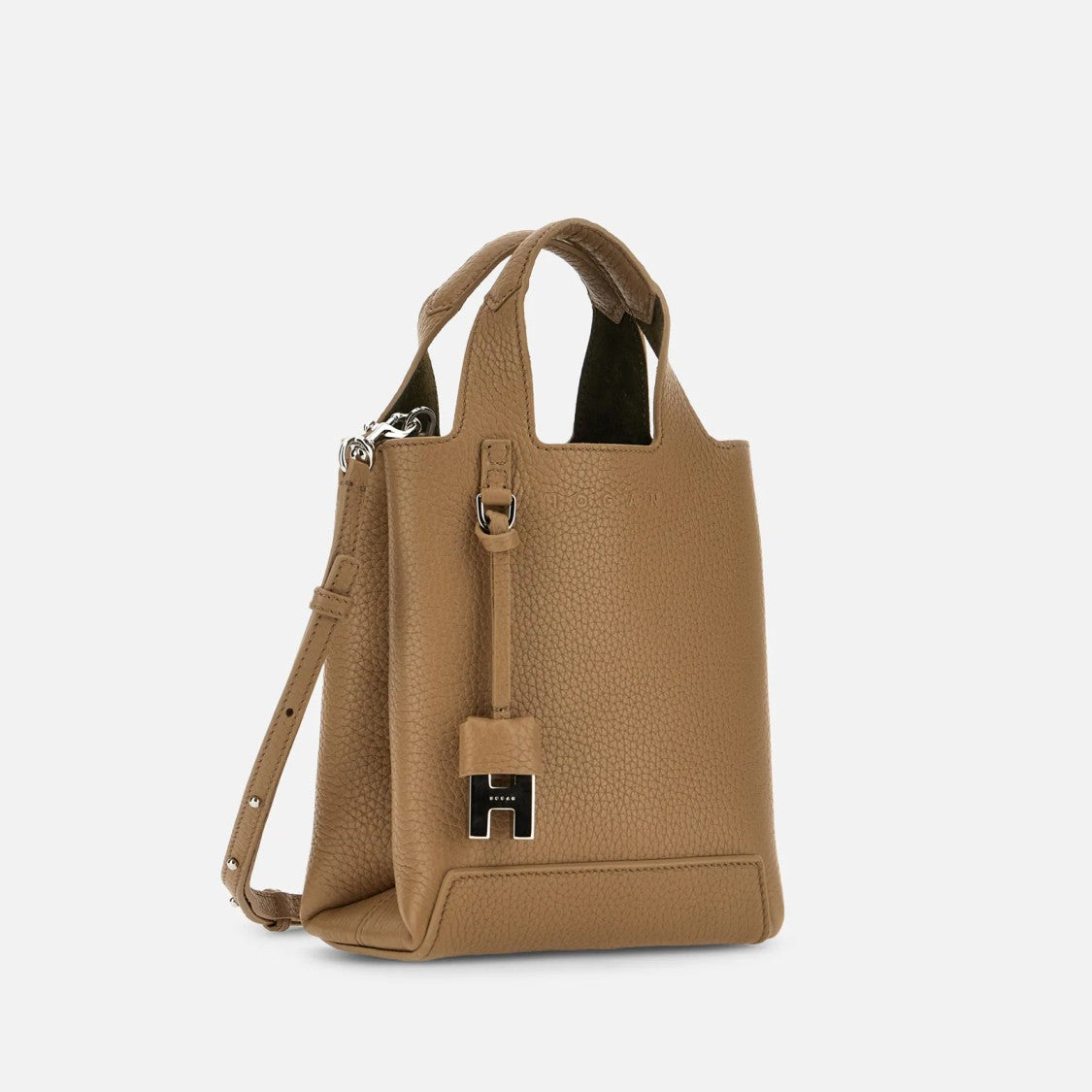 Hogan Refined Mini Pebbled Leather Shopping Bag