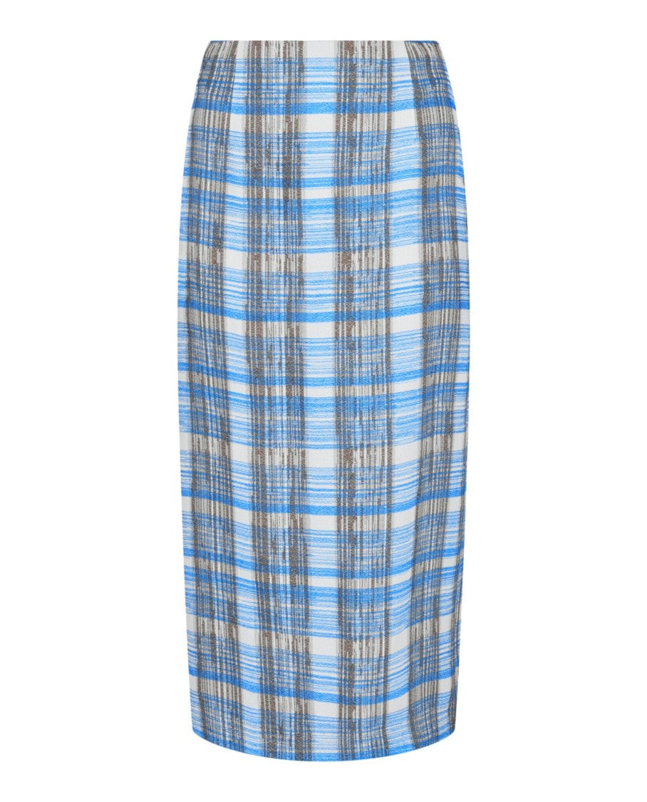 Ferragamo Plaid Print Maxi Skirt With Vented Hem And Hidden Closure