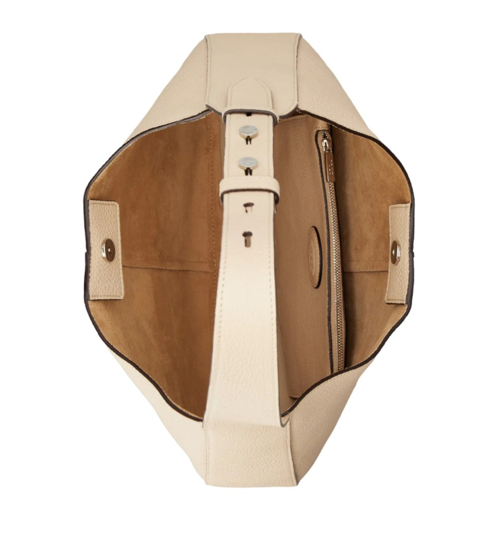 Tod's Refined Hobo Bag In Textured Calf Leather