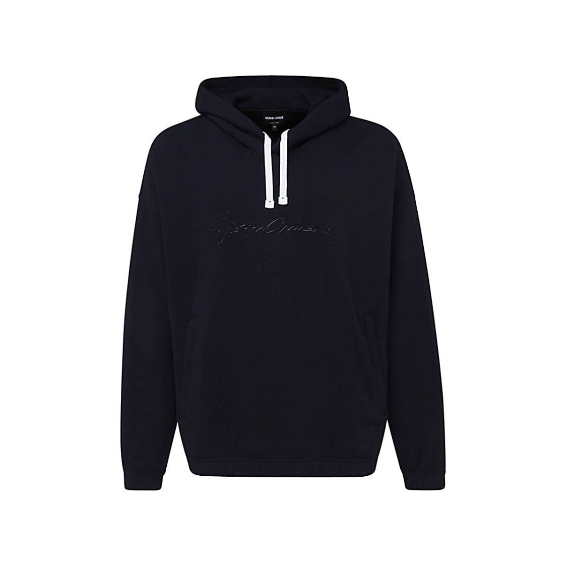 Giorgio Armani Relaxed Fit Cotton Hoodie With Subtle Embroidery