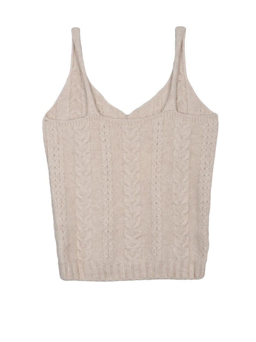 Kangra Beige Alpaca-Blend Knit Top