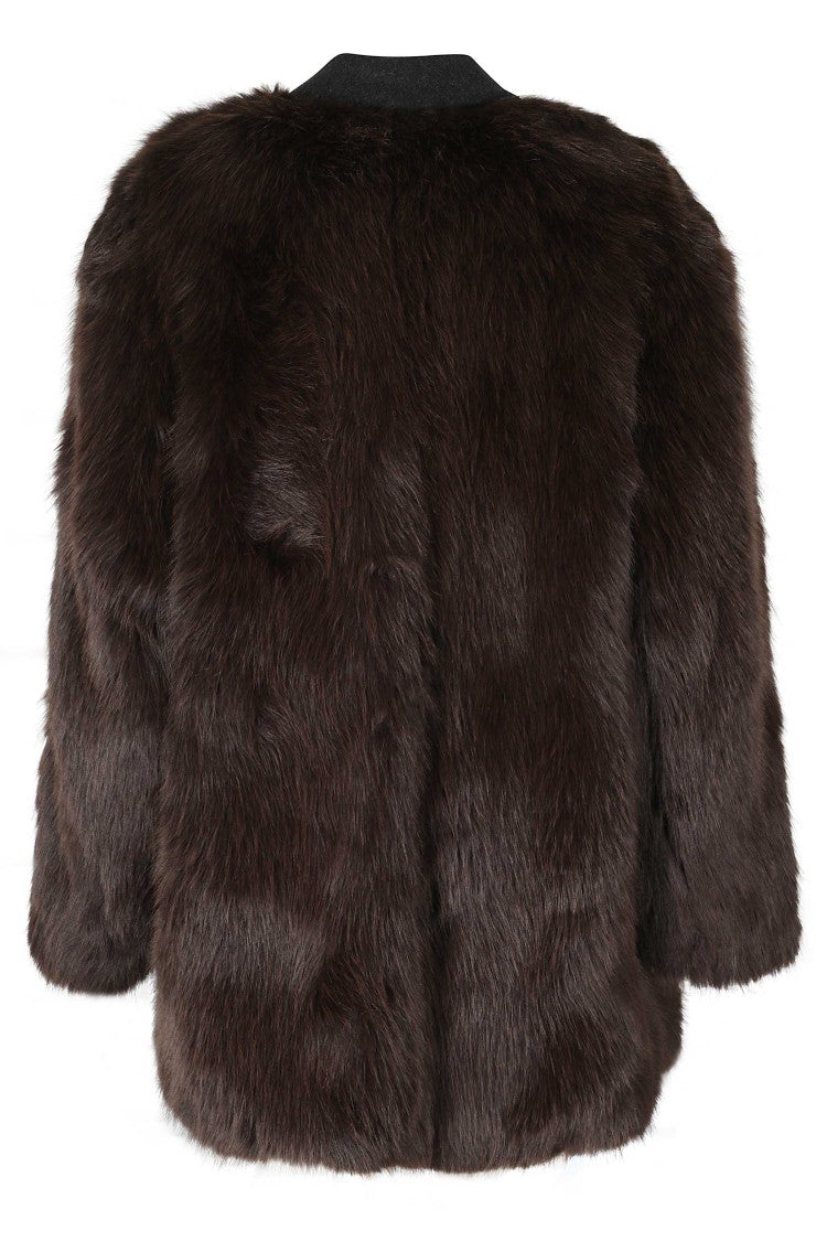 Alysi Choco Super Fur Short Synthetic Fur Coat