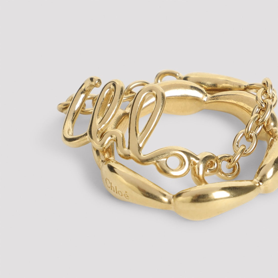 Chloé Vintage Gold Brass Ring Set