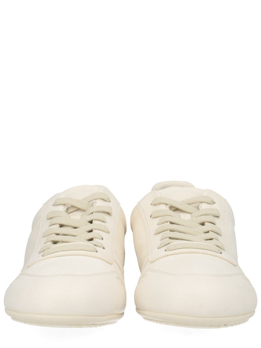 Rick Owens Minimal Low-Profile Tonal Laces Lambskin Sneakers