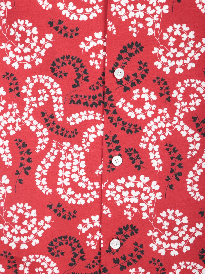 Lanvin Floral And Paisley Pattern Red Shirt