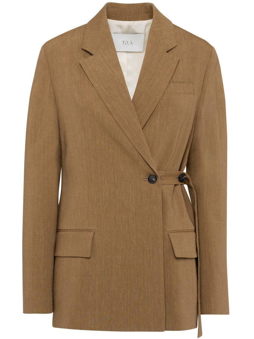 Tela Brown Omega Tailored Structured Blazer