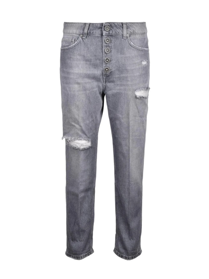 Dondup Grey Icon Loose Fit Cotton Jeans