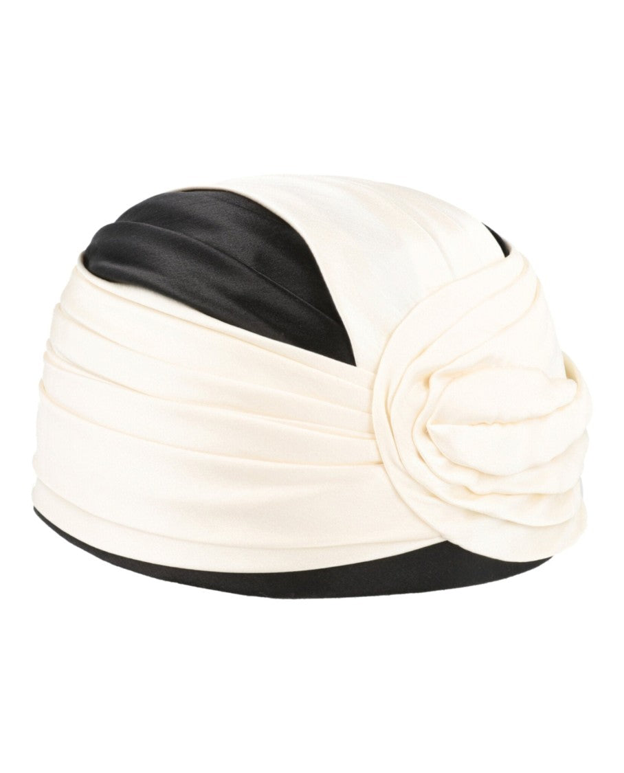 Valentino Silk Turban With Pleated Color-Blocked Design And Vlogo Signature