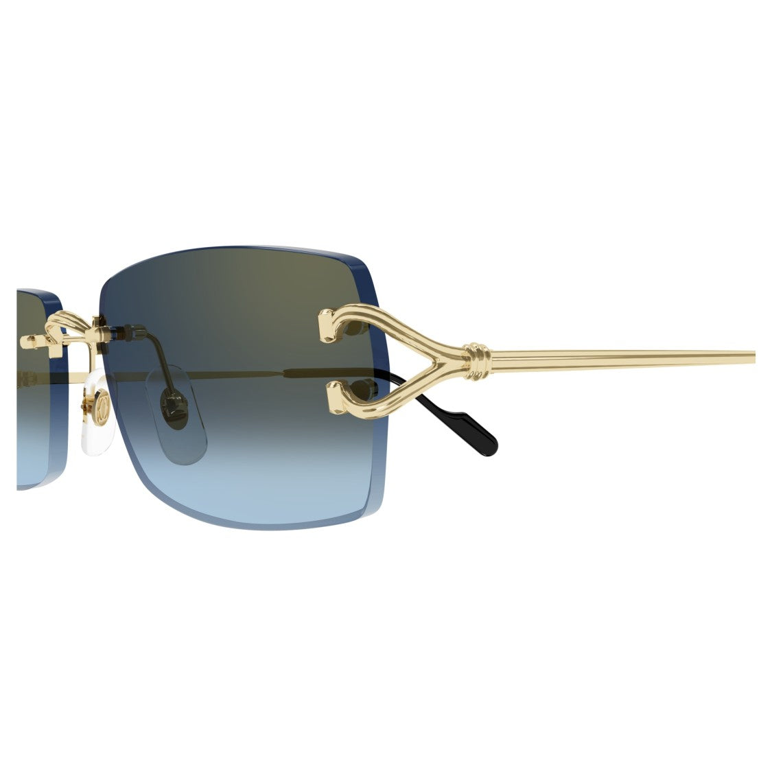 Cartier Rimless Sunglasses With Rectangular Gradient Lenses