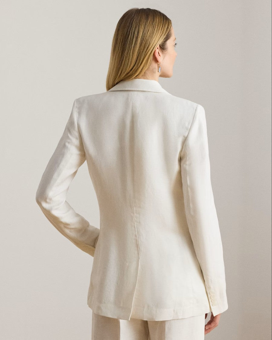 Lauren Ralph Lauren White Light Linen Blazer Jacket