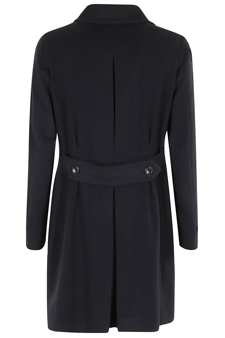 Tagliatore Carlo Blue Double-Breasted Wool-Cashmere Coat