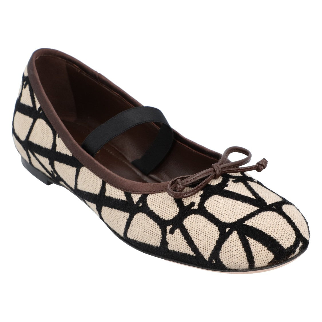 Valentino Ballerinas With Iconographic Motif And Bow Detailing